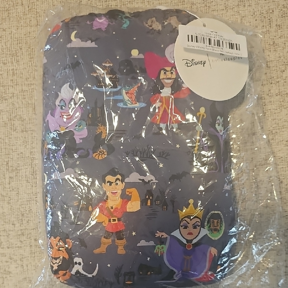 Little Sleepies Disney Villains Twin Sheet Set